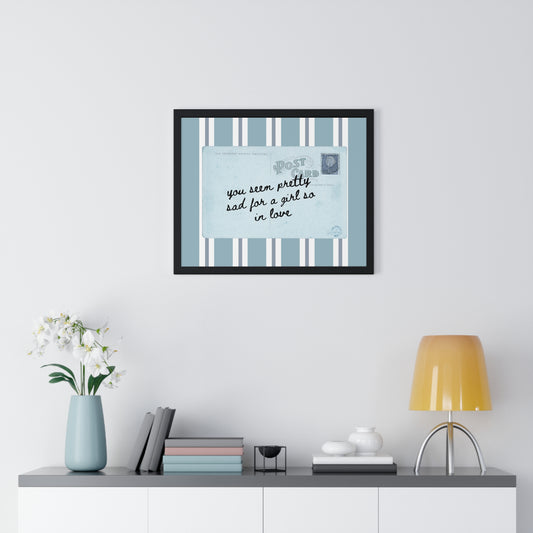 Pretty Sad, So in Love Vintage Postcard Wall Art