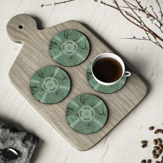 Sage Vinyl Record Showgirl Coasters