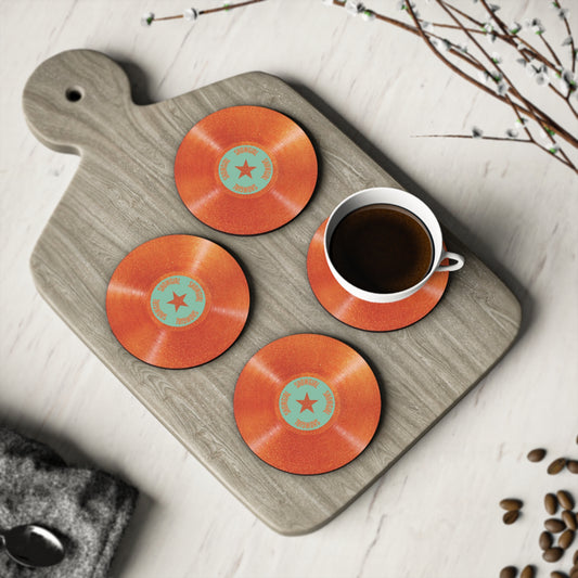 Orange Vinyl Record Showgirl Coasters