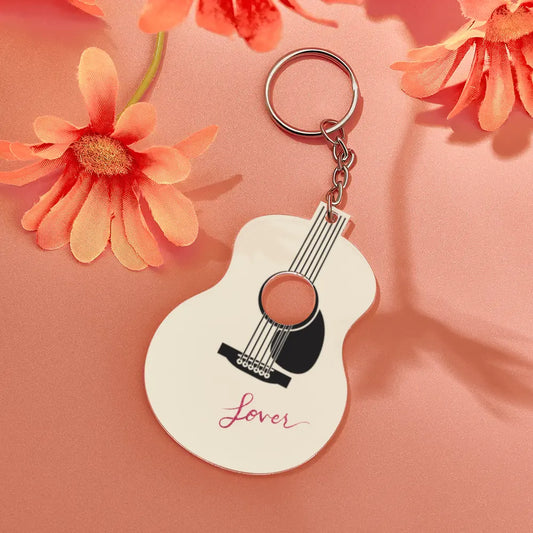 Yellow Lover Guitar Acrylic Keychain