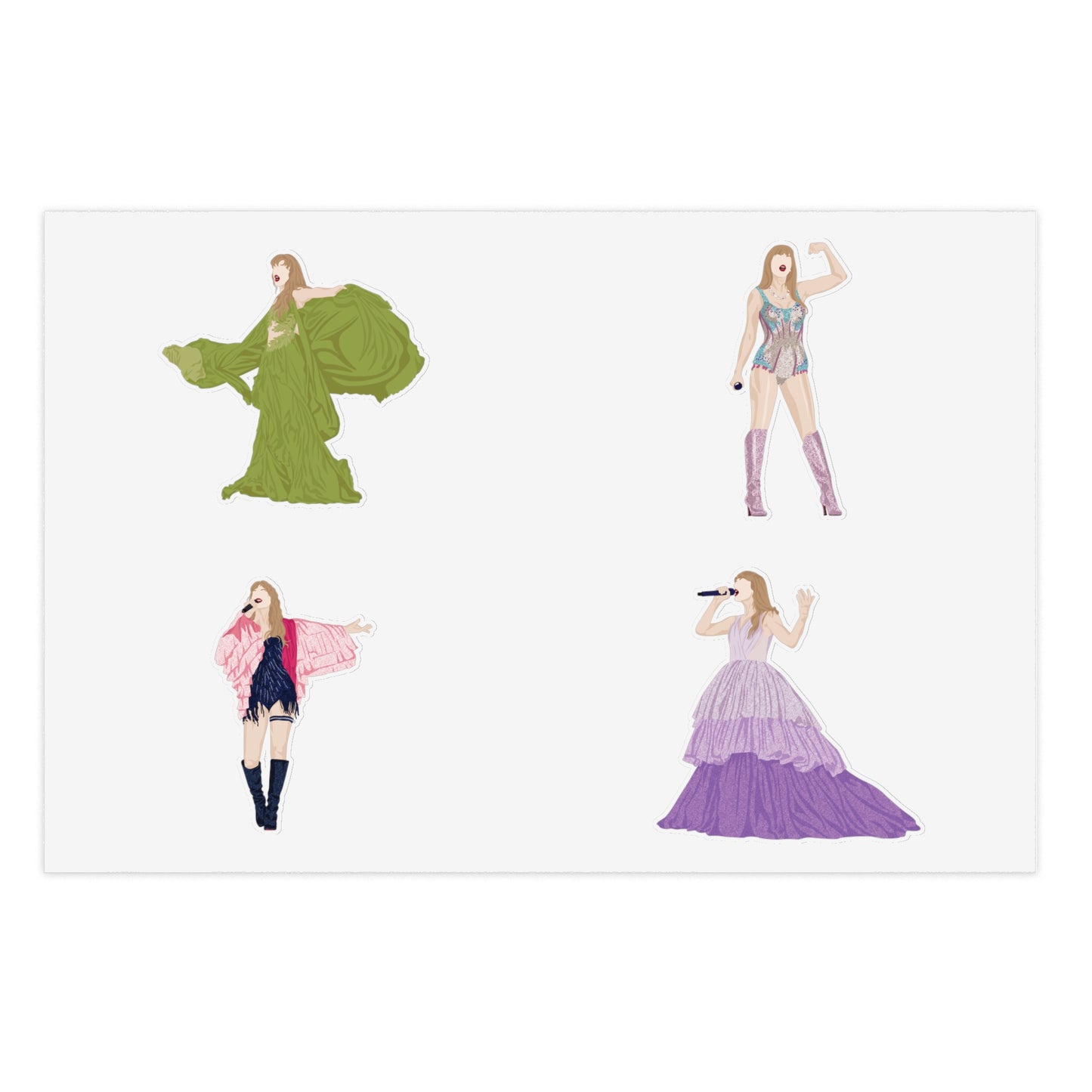 Pop Star Eras Outfits Sticker Sheet