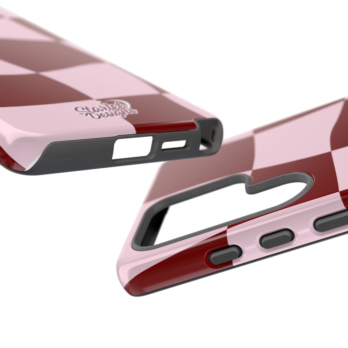 Red & Pink Wavy Checkerboard Tough Phone Case