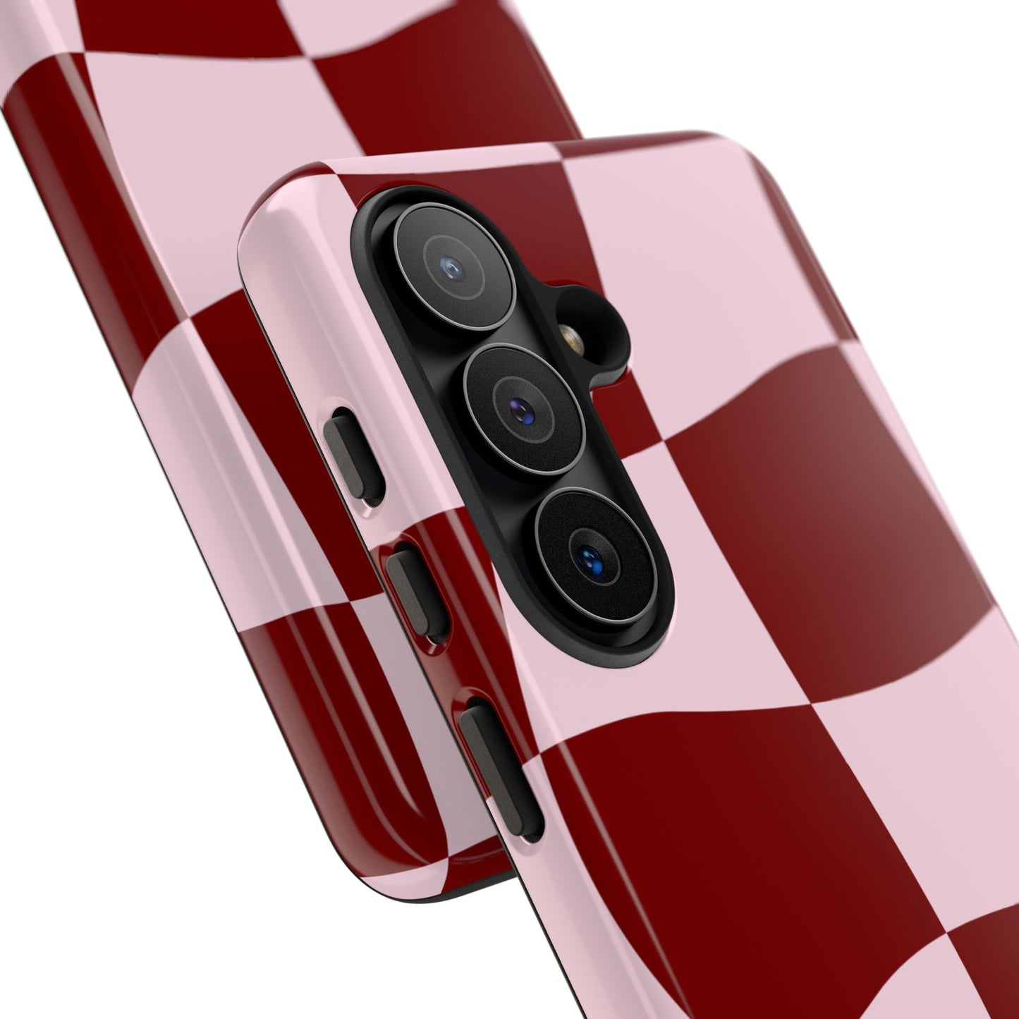 Red & Pink Wavy Checkerboard Tough Phone Case