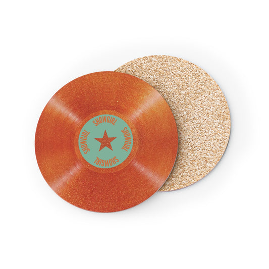 Orange Vinyl Record Showgirl Coasters