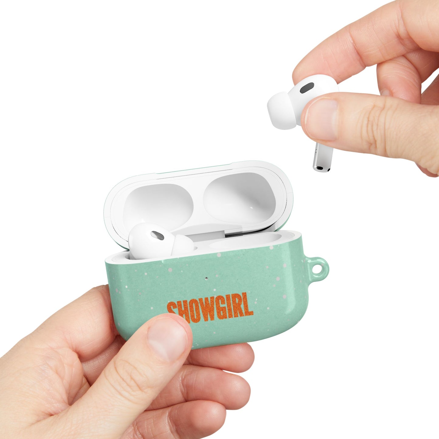 Mint Green Sparkly Showgirl-Themed Airpods Case | Pro Gen 1, Gen 3, Gen 4