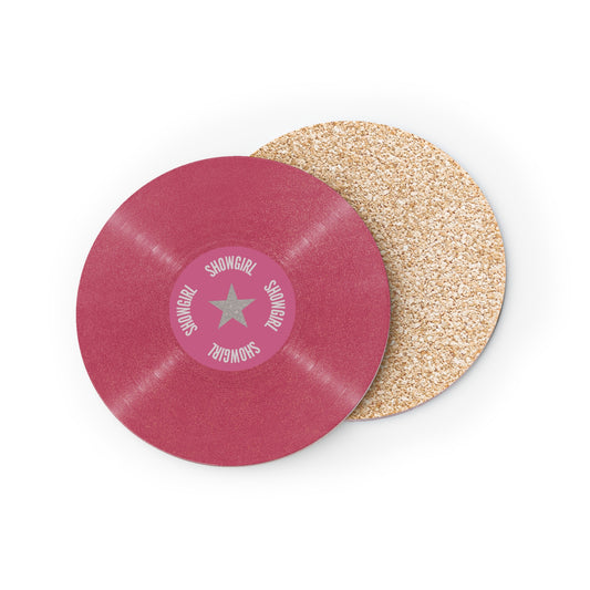 Magenta Vinyl Record Showgirl Coasters