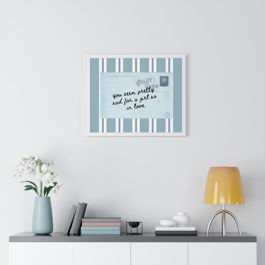 Pretty Sad, So in Love Vintage Postcard Wall Art