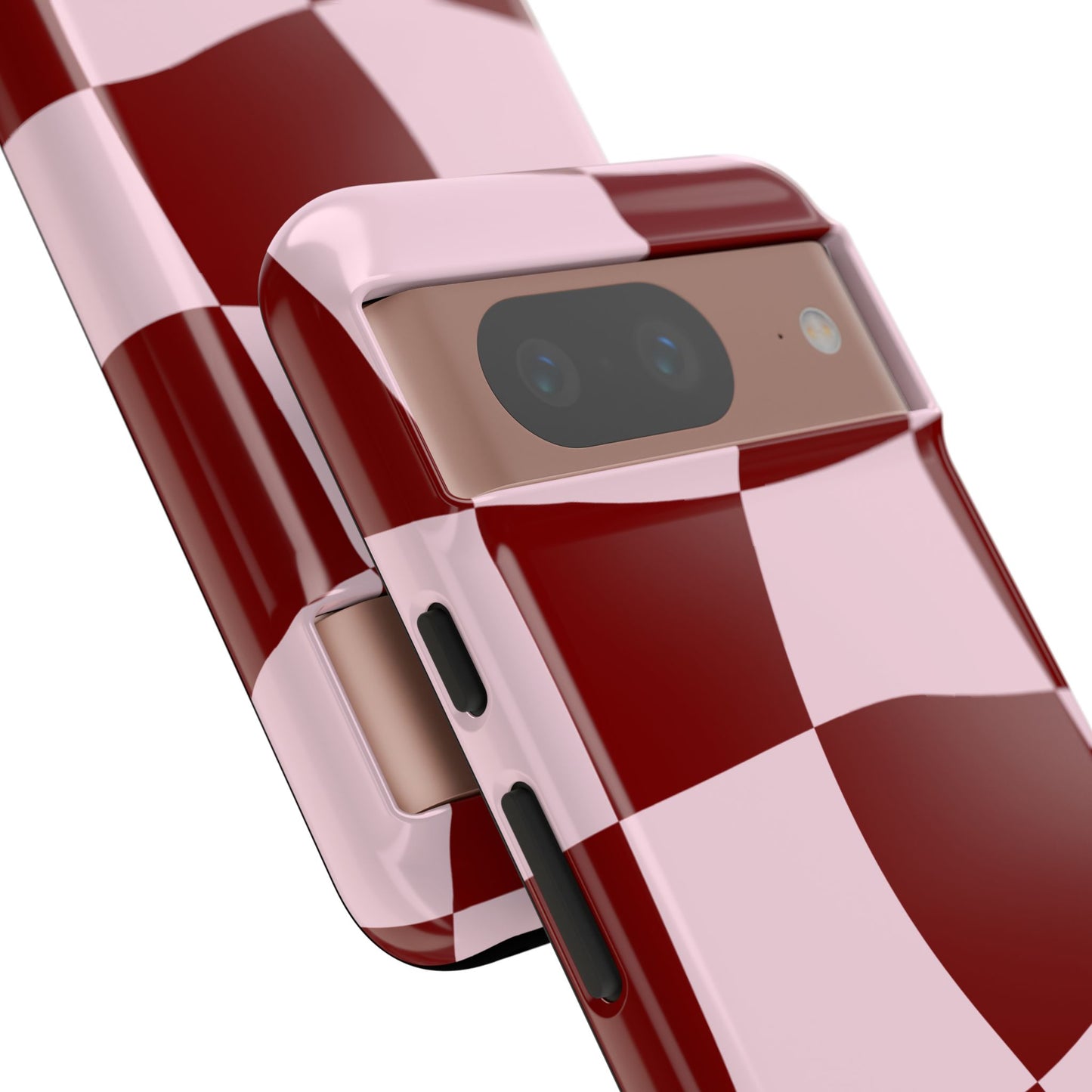 Red & Pink Wavy Checkerboard Tough Phone Case