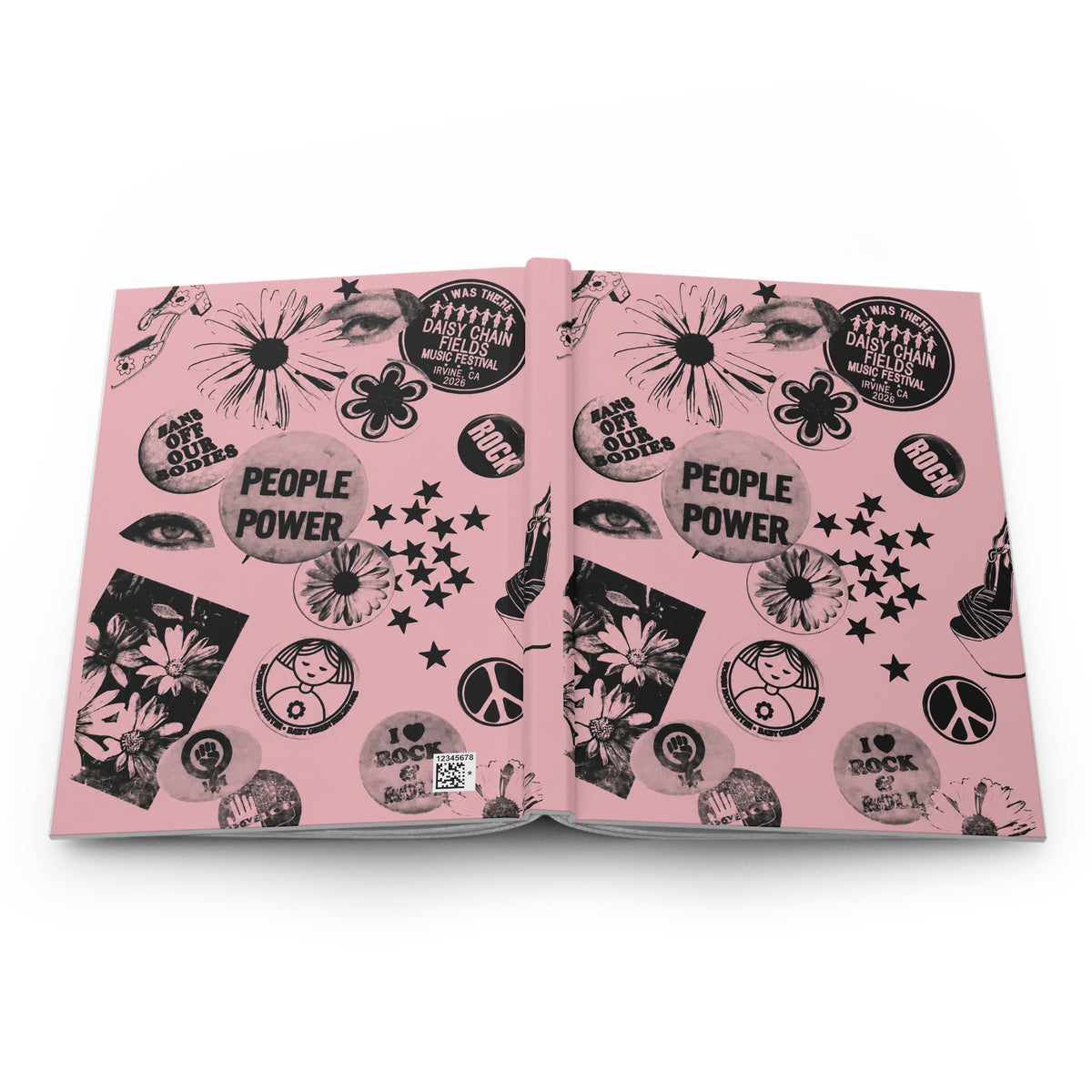 Daisy Chain Fields Lined Hardcover Notebook