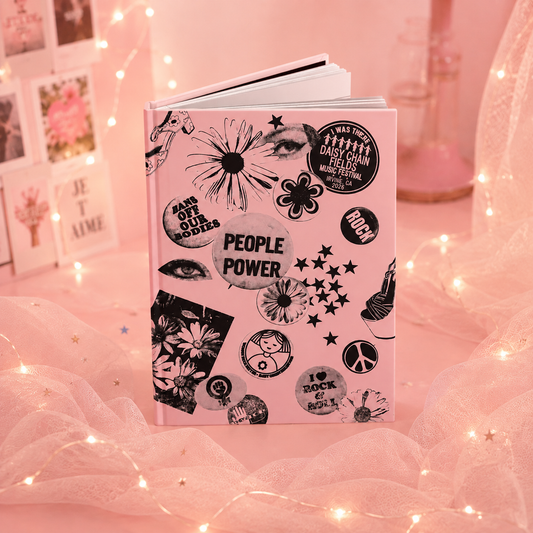 Daisy Chain Fields Lined Hardcover Notebook
