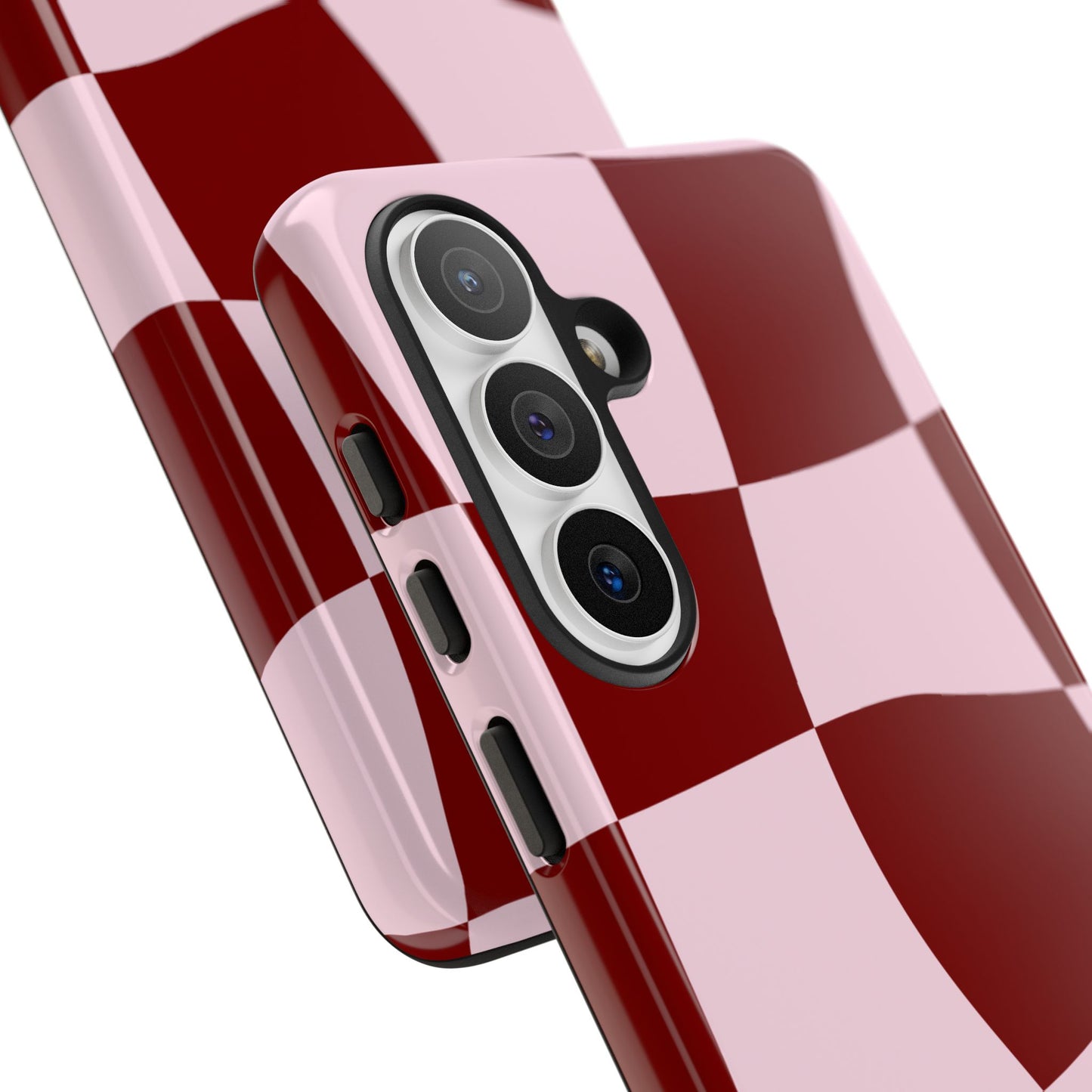 Red & Pink Wavy Checkerboard Tough Phone Case