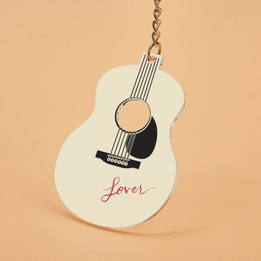 Yellow Lover Guitar Acrylic Keychain