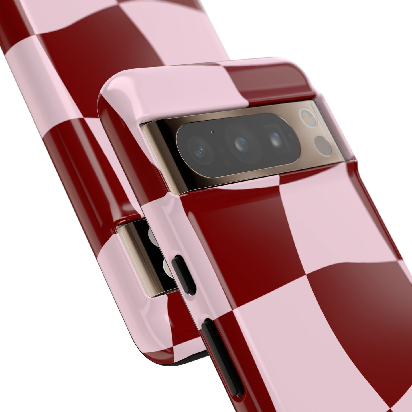 Red & Pink Wavy Checkerboard Tough Phone Case