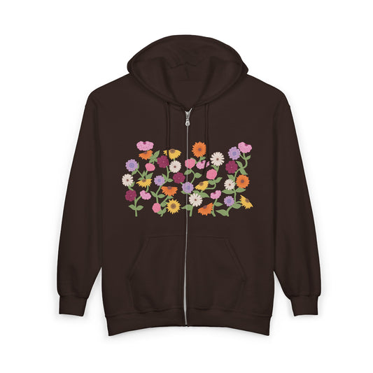 Eras Piano Flower Full-Zip Hoodie, Vintage Bouquet Painting, Gift For Fans